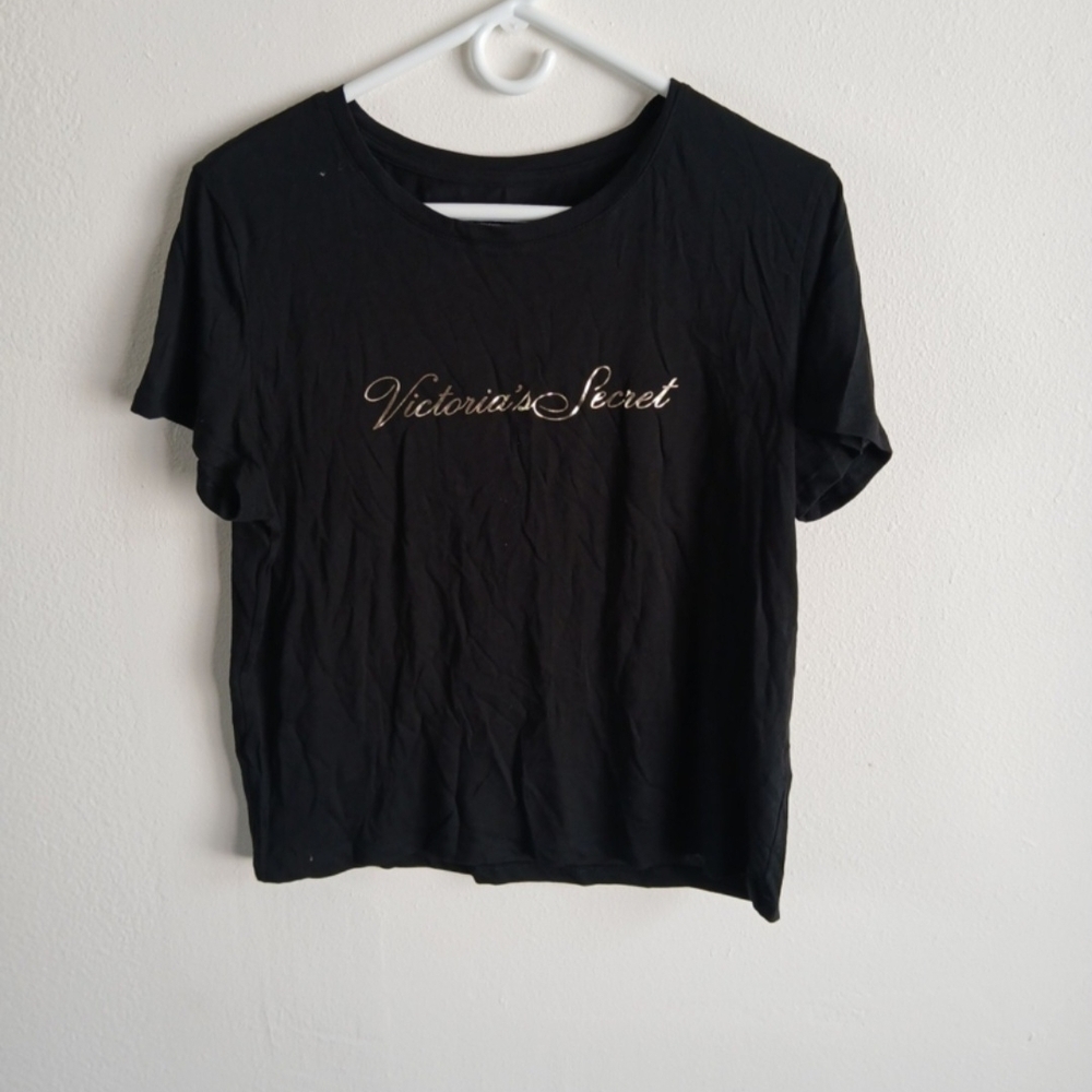 Victoria's Secret Black Tee 100% Cotton Medium